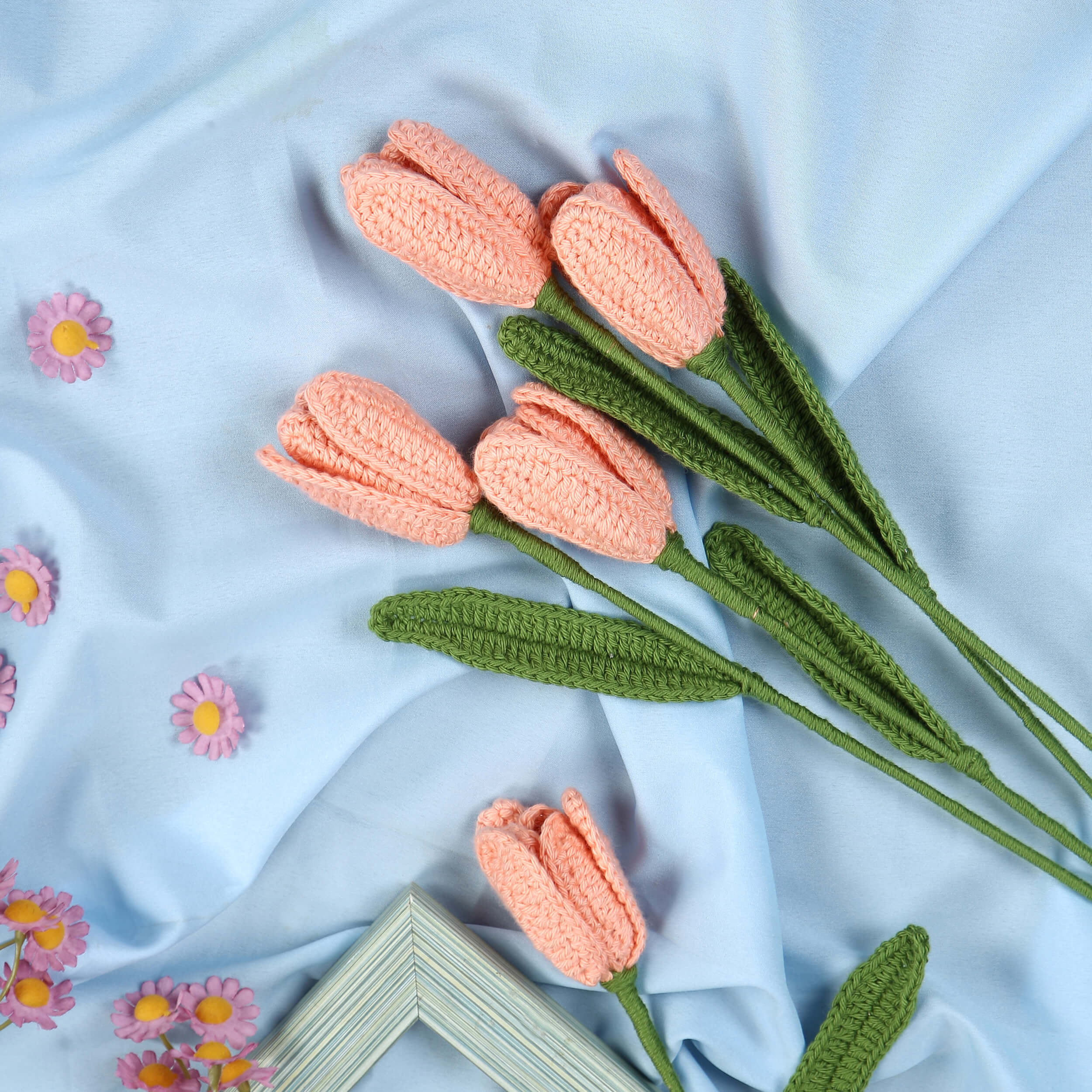 Open Tulips - Handcrafted Crochet Flowers