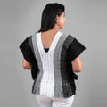 Black and White Woolen Top - 3273