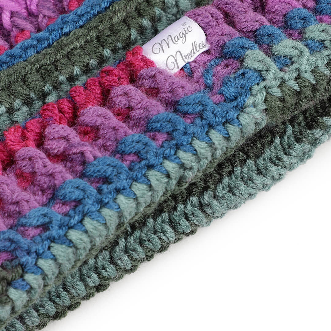 Handmade Self design Crochet Beanie - 3339