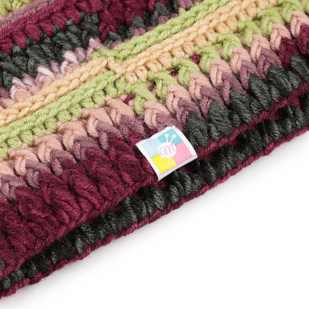 Handmade Self design Crochet Beanie - 3340