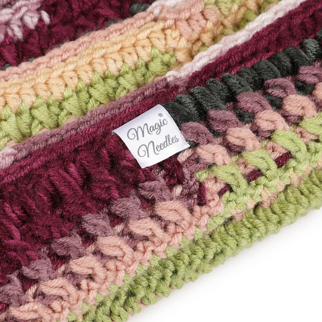 Handmade Self design Crochet Beanie - 3340