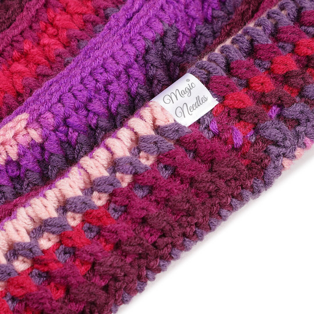 Handmade Self design Crochet Beanie - 3341