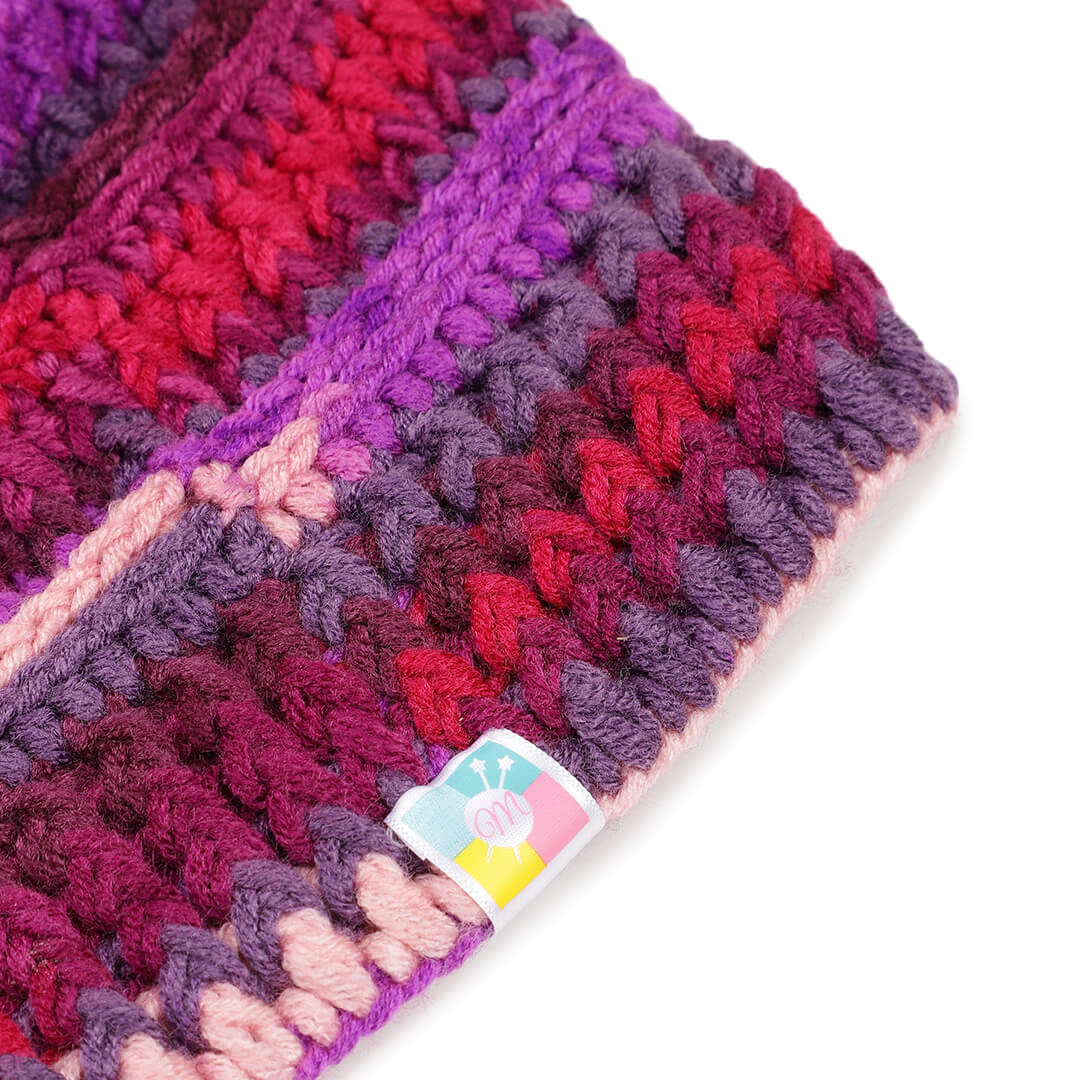 Handmade Self design Crochet Beanie - 3341