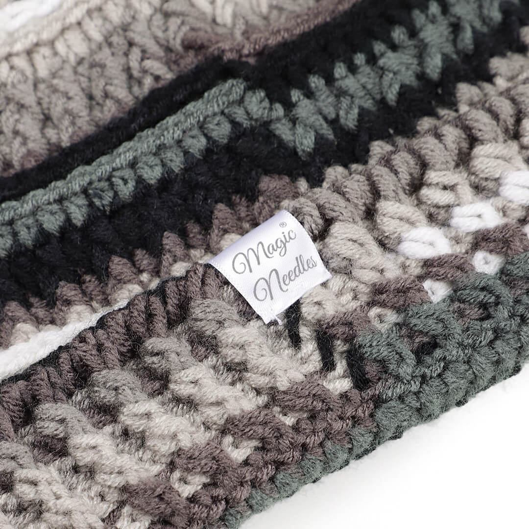 Handmade Self design Crochet Beanie - 3342