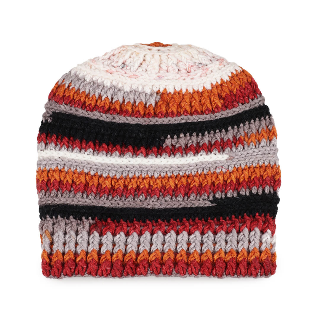 Handmade Self design Crochet Beanie - 3343