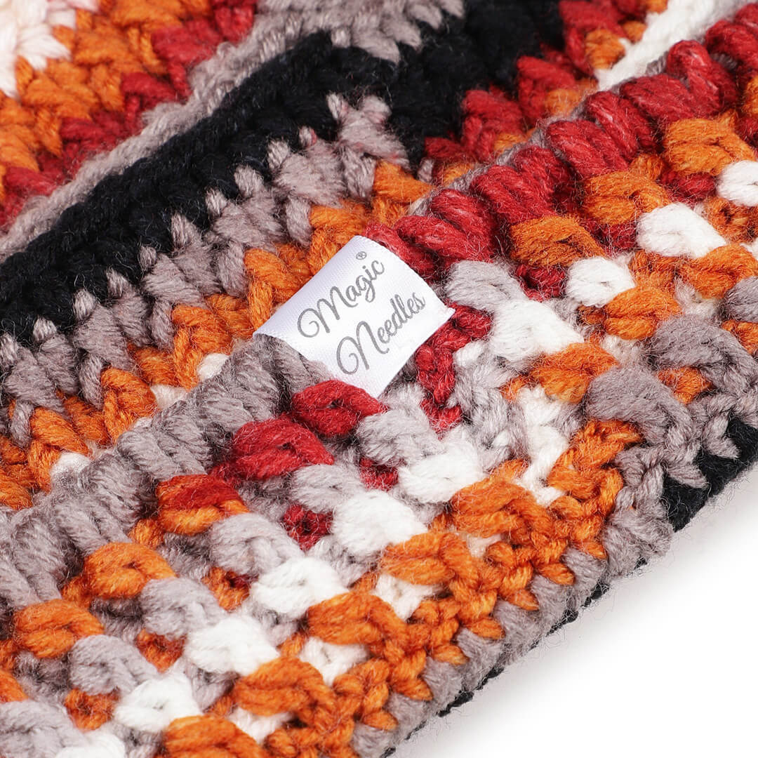 Handmade Self design Crochet Beanie - 3343