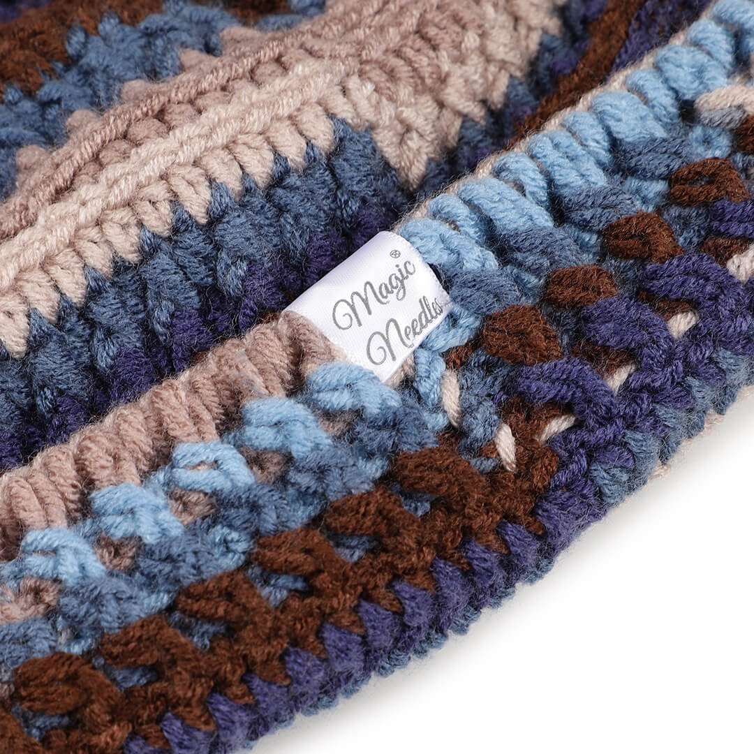 Handmade Self design Crochet Beanie - 3344