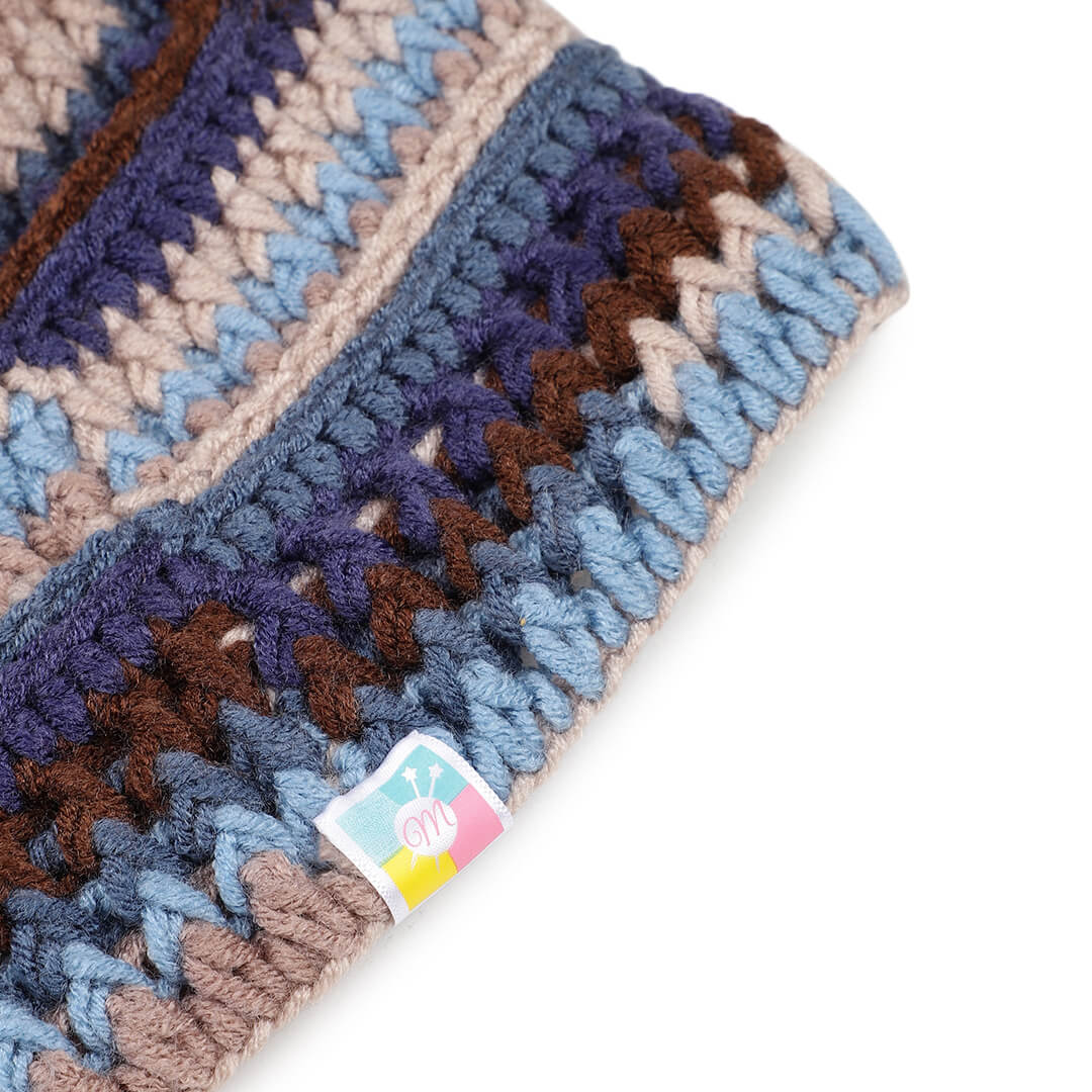 Handmade Self design Crochet Beanie - 3344