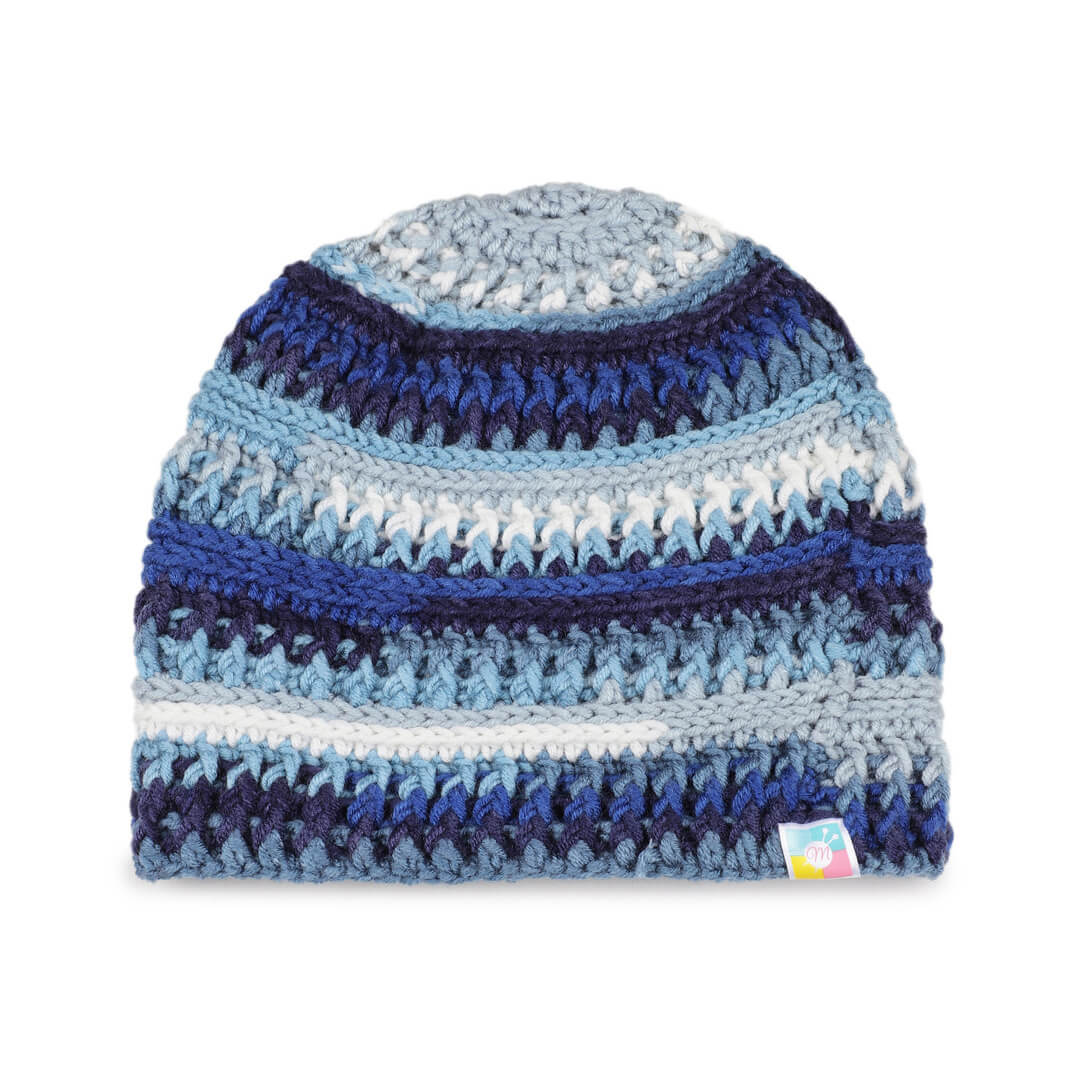 Handmade Self design Crochet Beanie - 3345