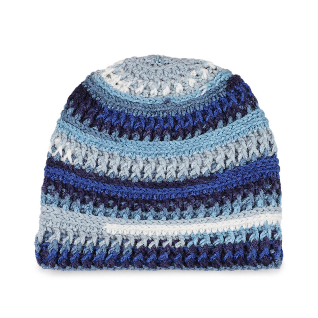 Handmade Self design Crochet Beanie - 3345