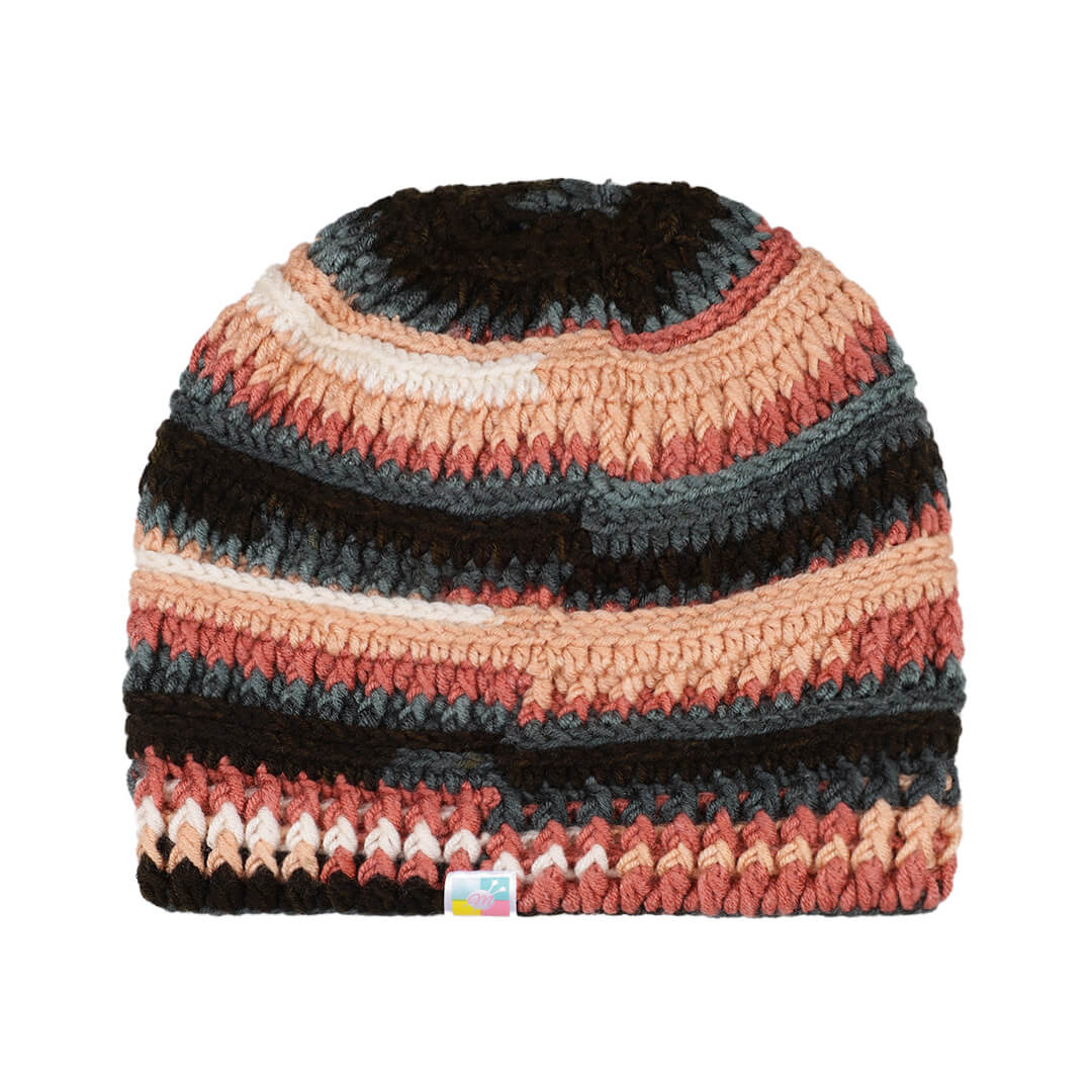 Handmade Self design Crochet Beanie - 3346