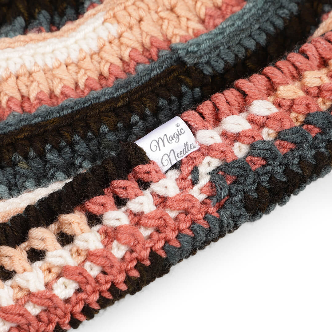 Handmade Self design Crochet Beanie - 3346