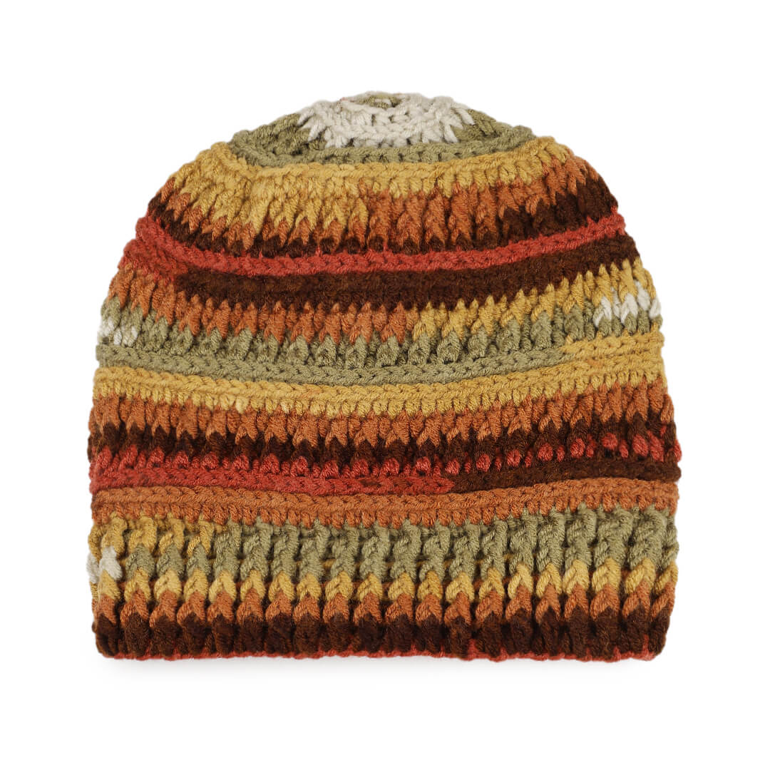 Handmade Self design Crochet Beanie - 3348