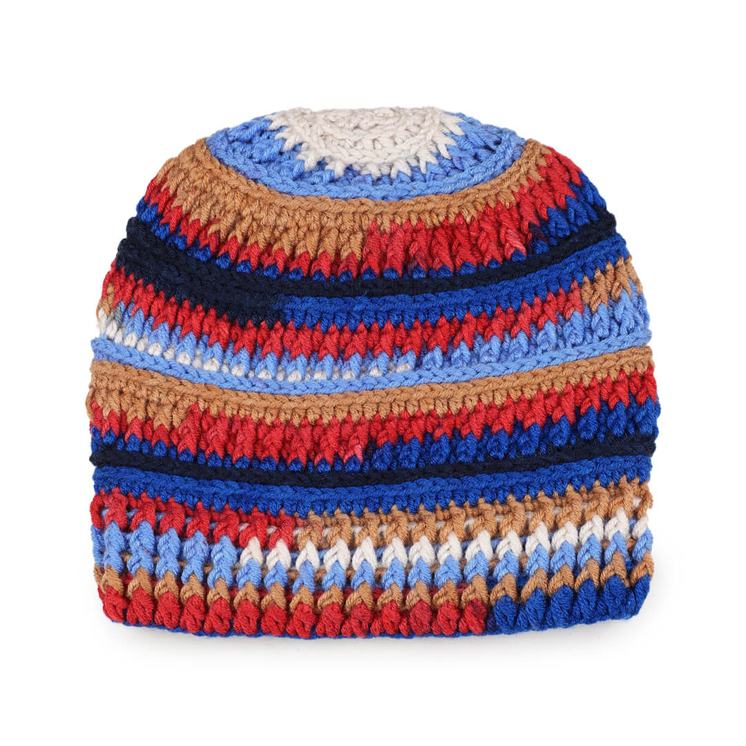 Handmade Self design Crochet Beanie - 3349