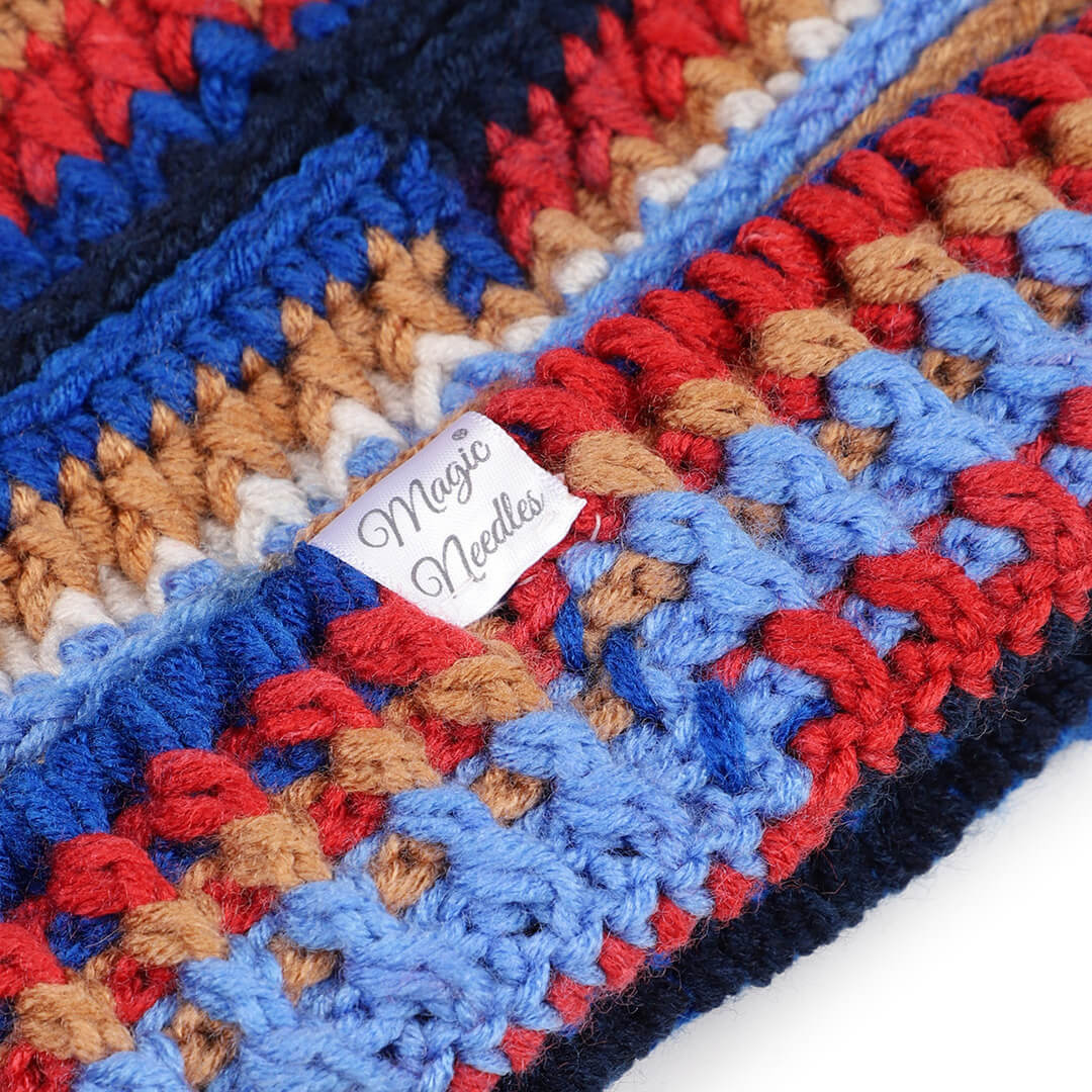 Handmade Self design Crochet Beanie - 3349