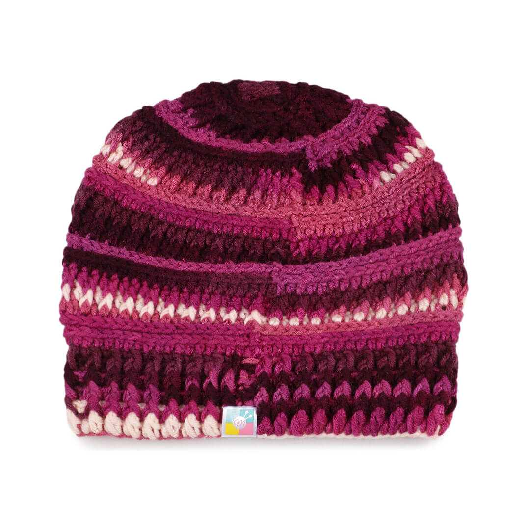 Handmade Self design Crochet Beanie - 3350