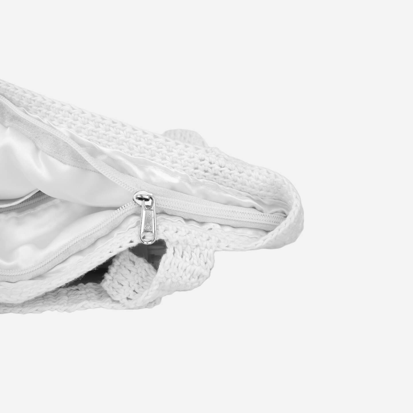 Handmade Crochet Market Bag - White 2802