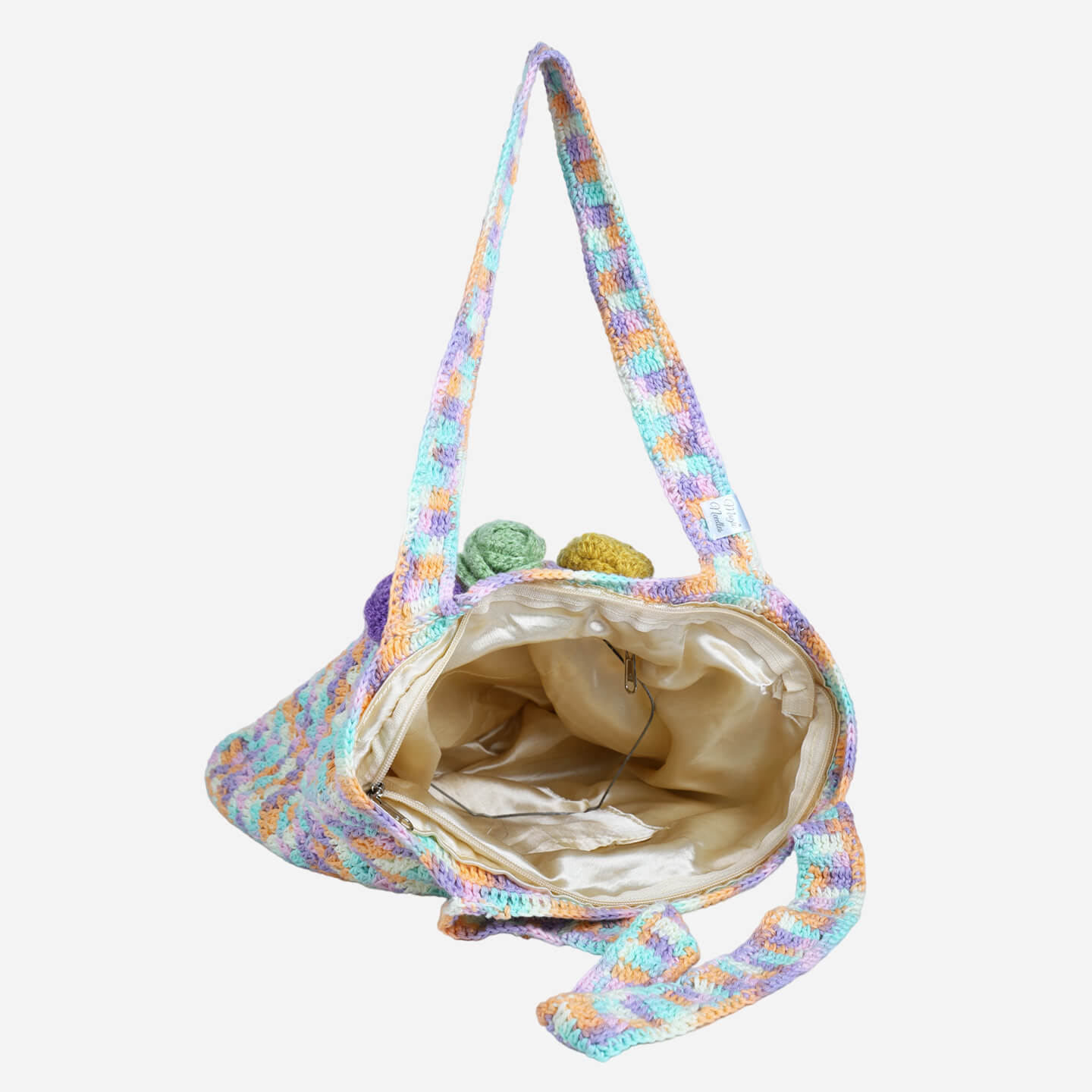 Handmade Crochet Market Bag - Multi-Color 2807