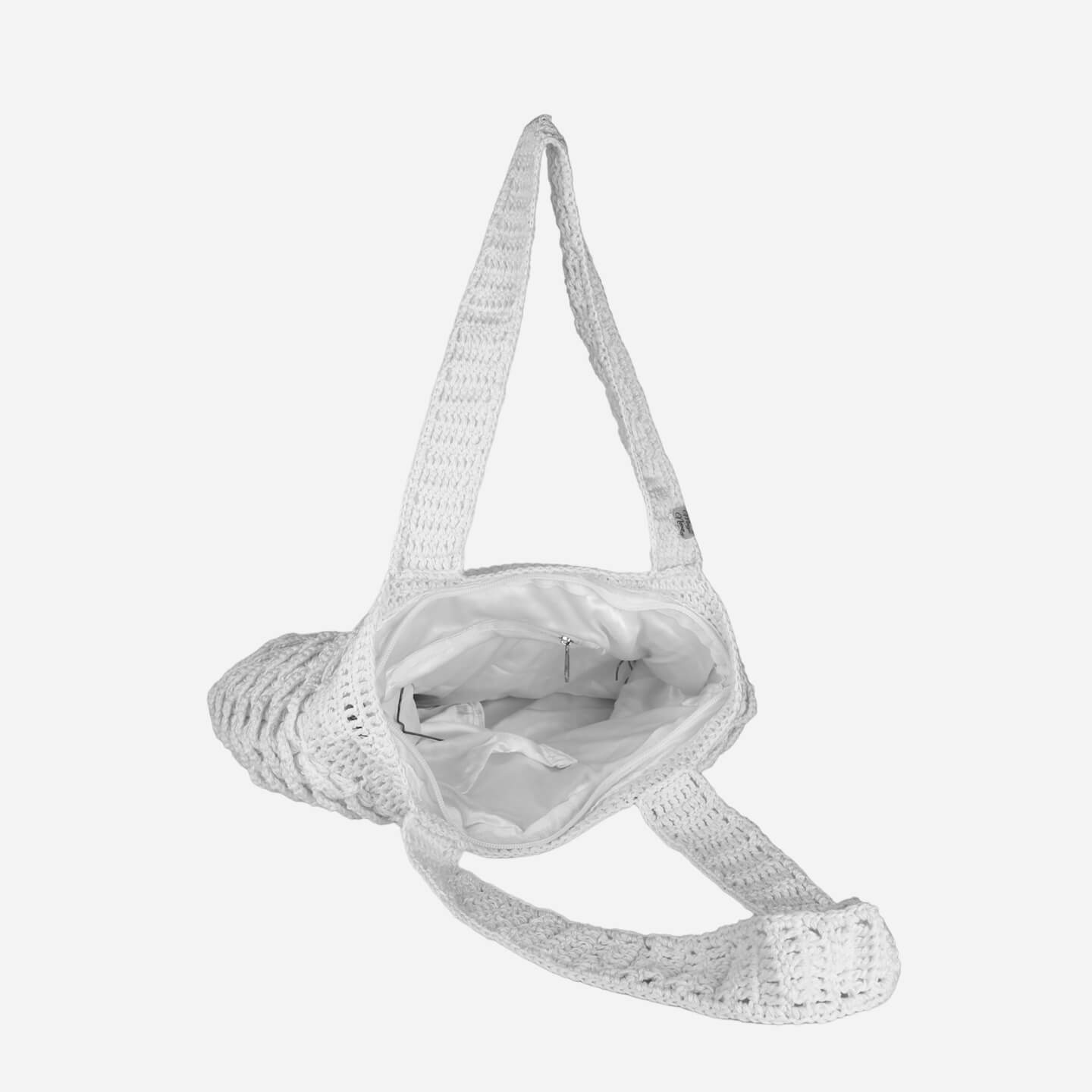 Handmade Crochet Market Bag - White 2809