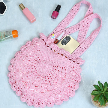 Handmade Crochet Bag - Pink 3048