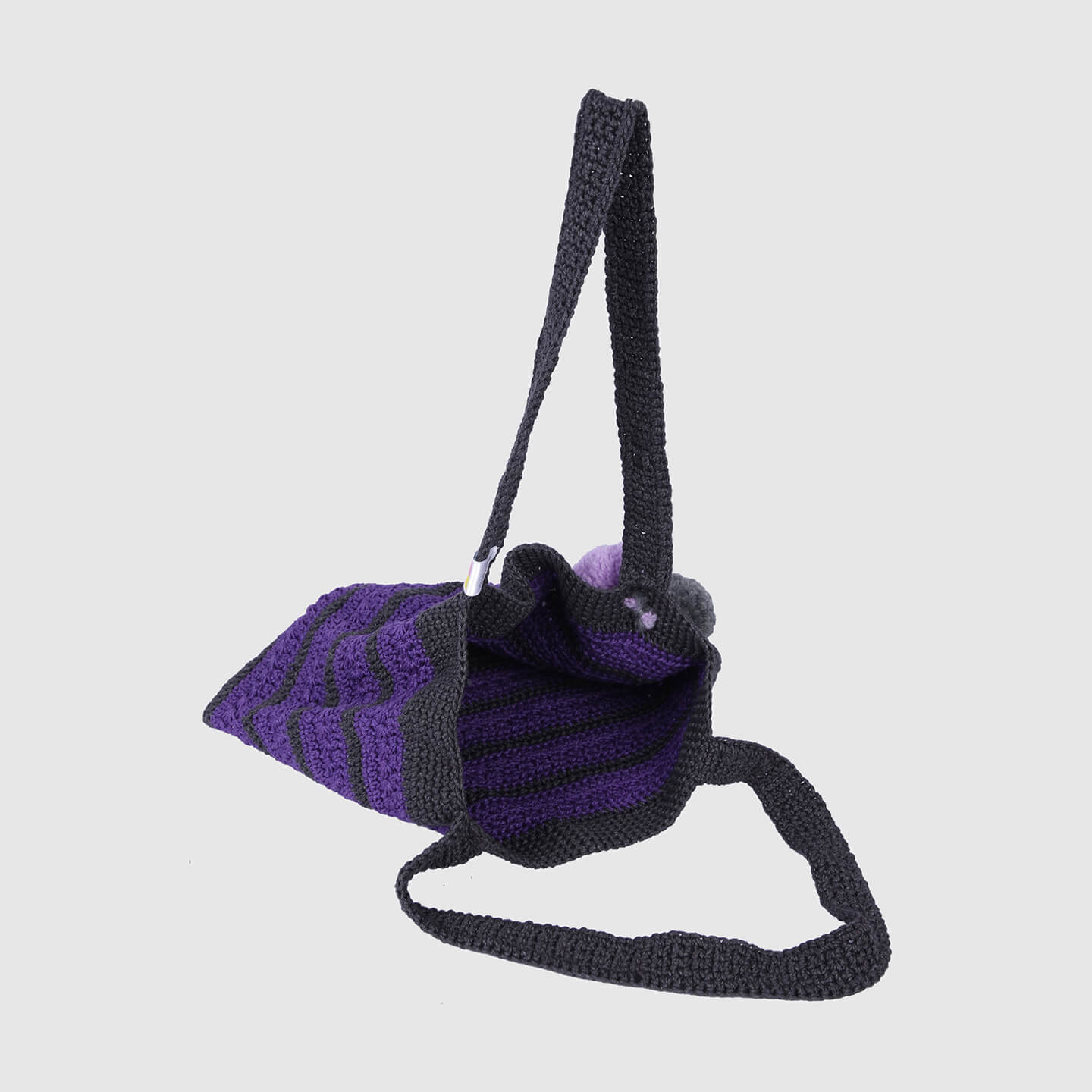 Handmade Crochet Bag - Purple & Black 3112