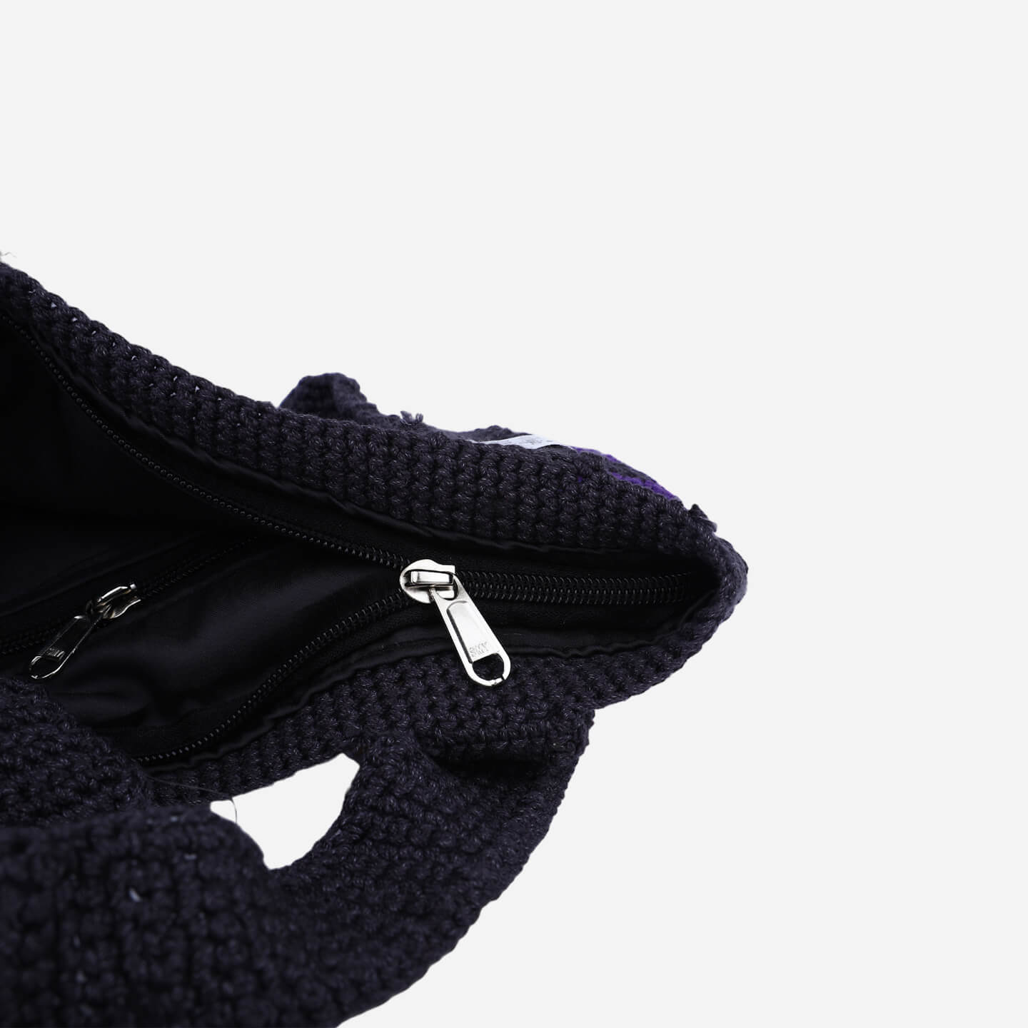 Handmade Crochet Bag - Purple & Black 3112