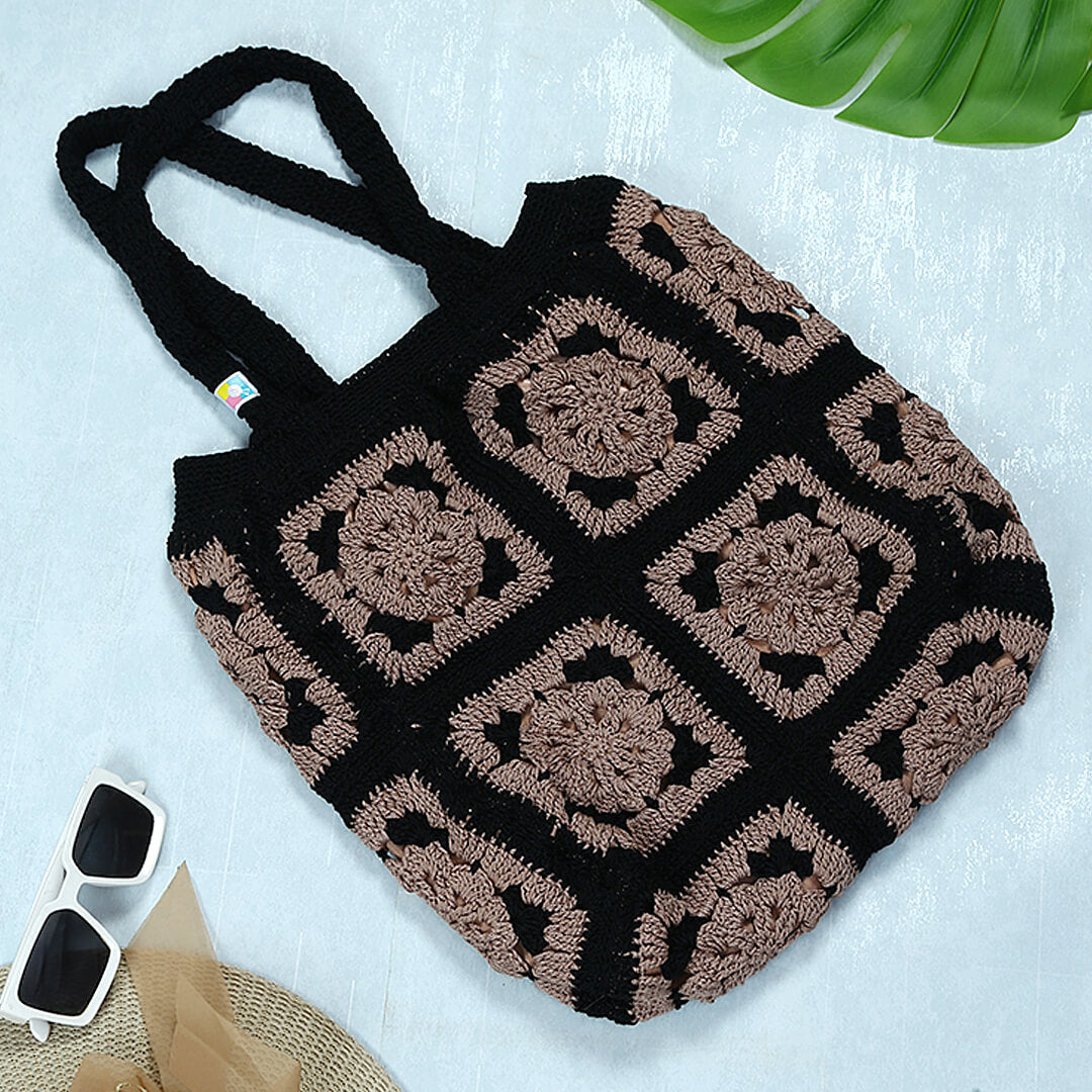 Black crochet purse online