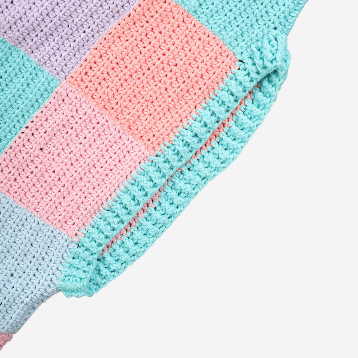Crochet Pastel Checks Pullover - 3323