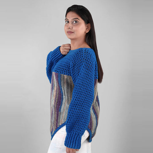 Crochet Self Design Pullover - 3297