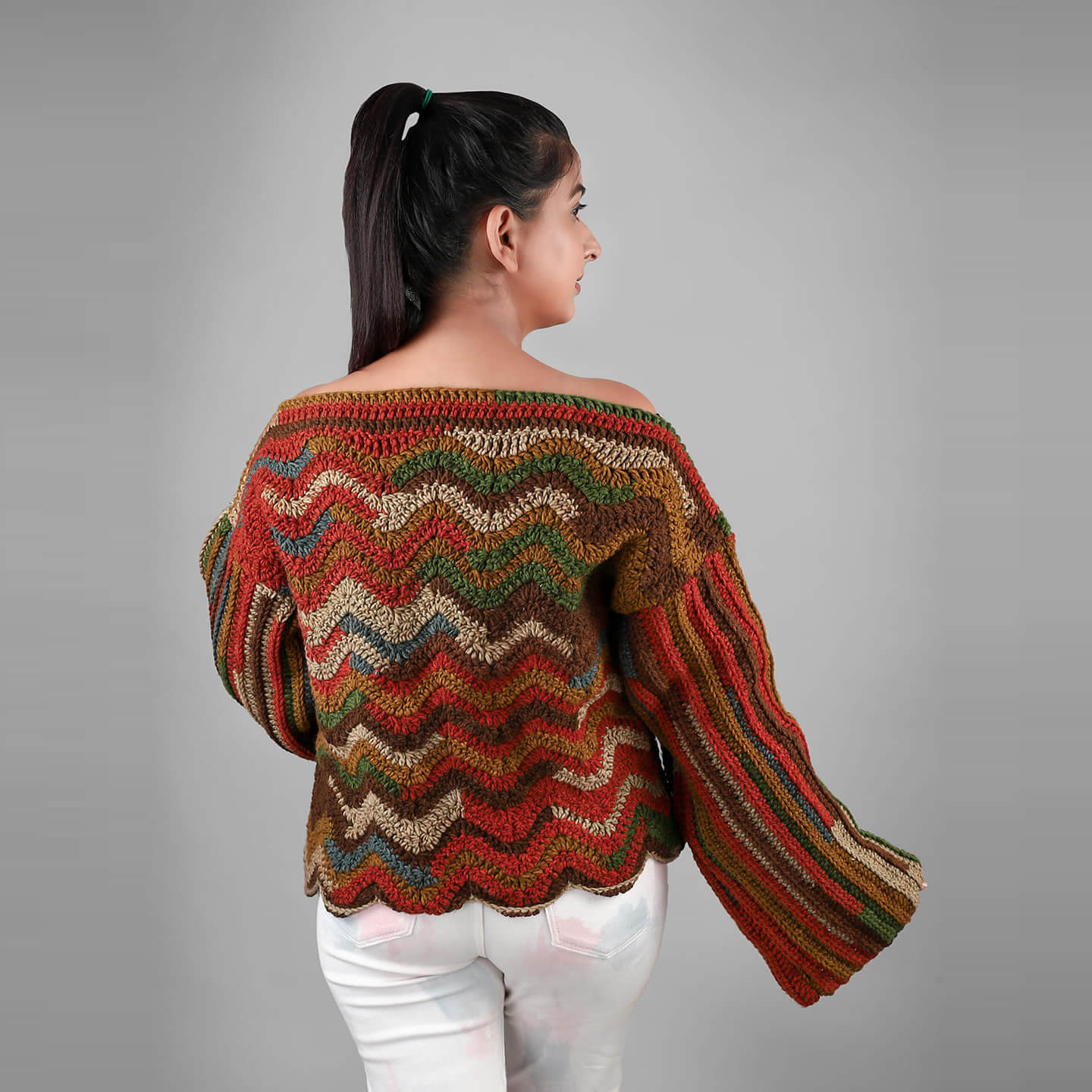 Crochet Self Design Pullover - 3317