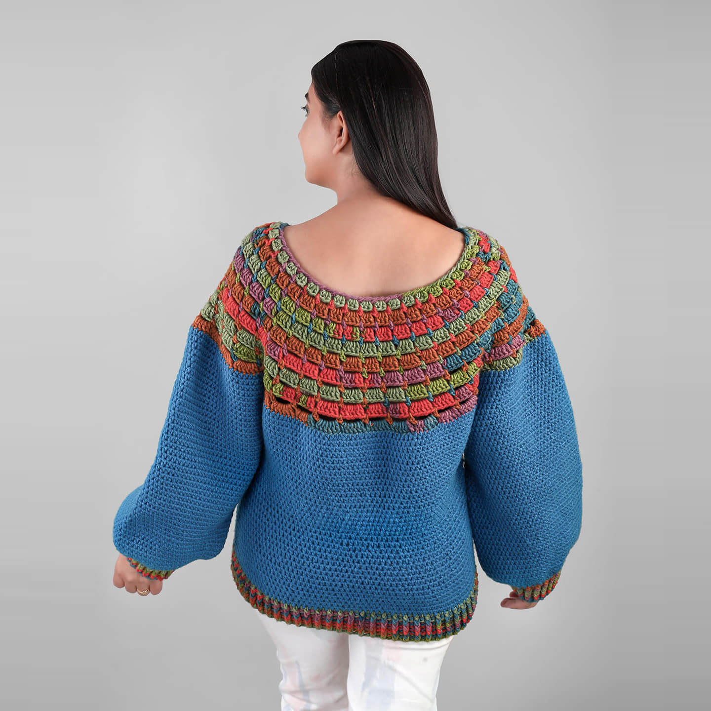 Crochet Self Design Pullover - 3321