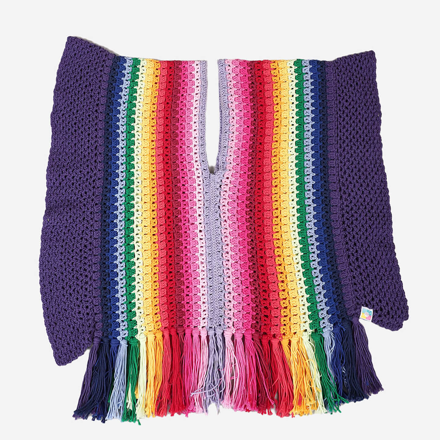 Handmade Crochet Rainbow Cotton Top - 3234