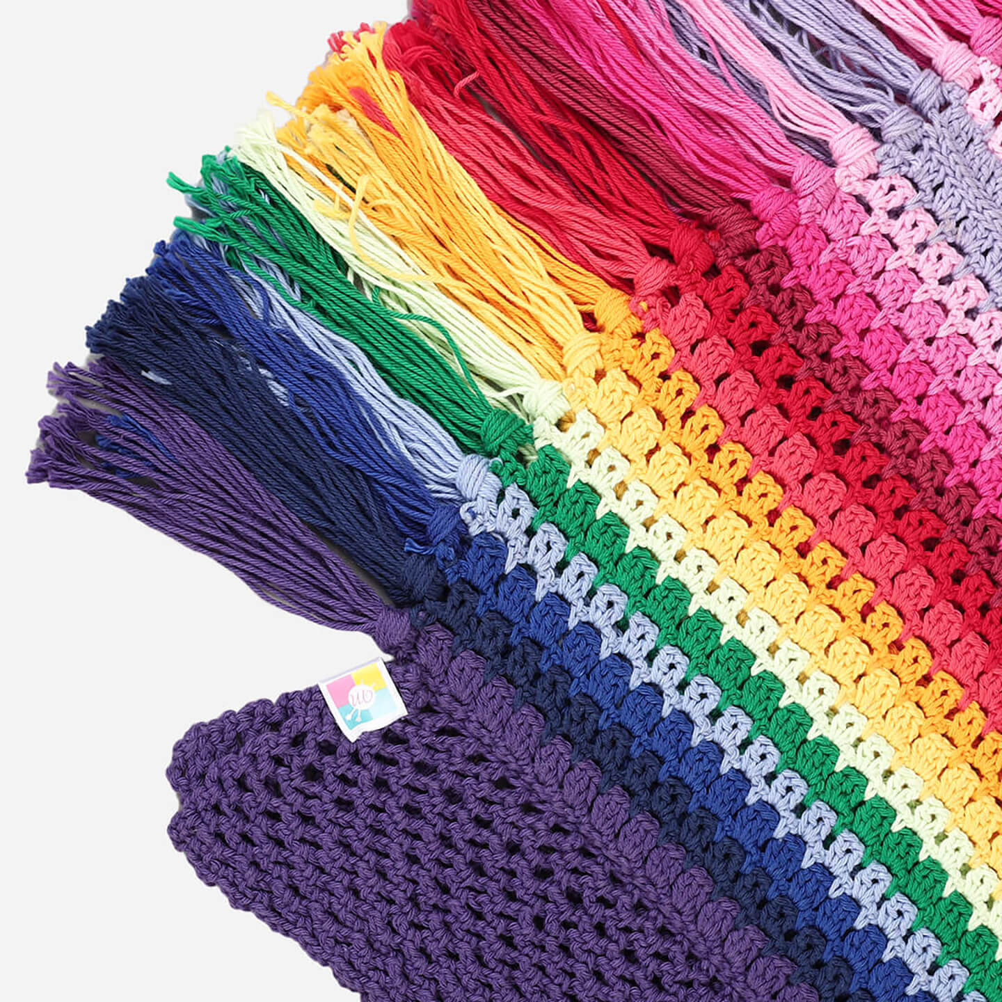 Handmade Crochet Rainbow Cotton Top - 3234