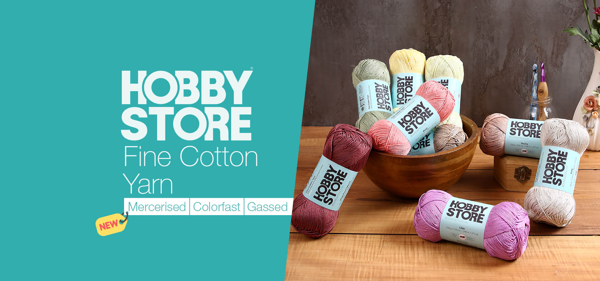 Fine Mercerised Cotton Yarn by Hobby Store