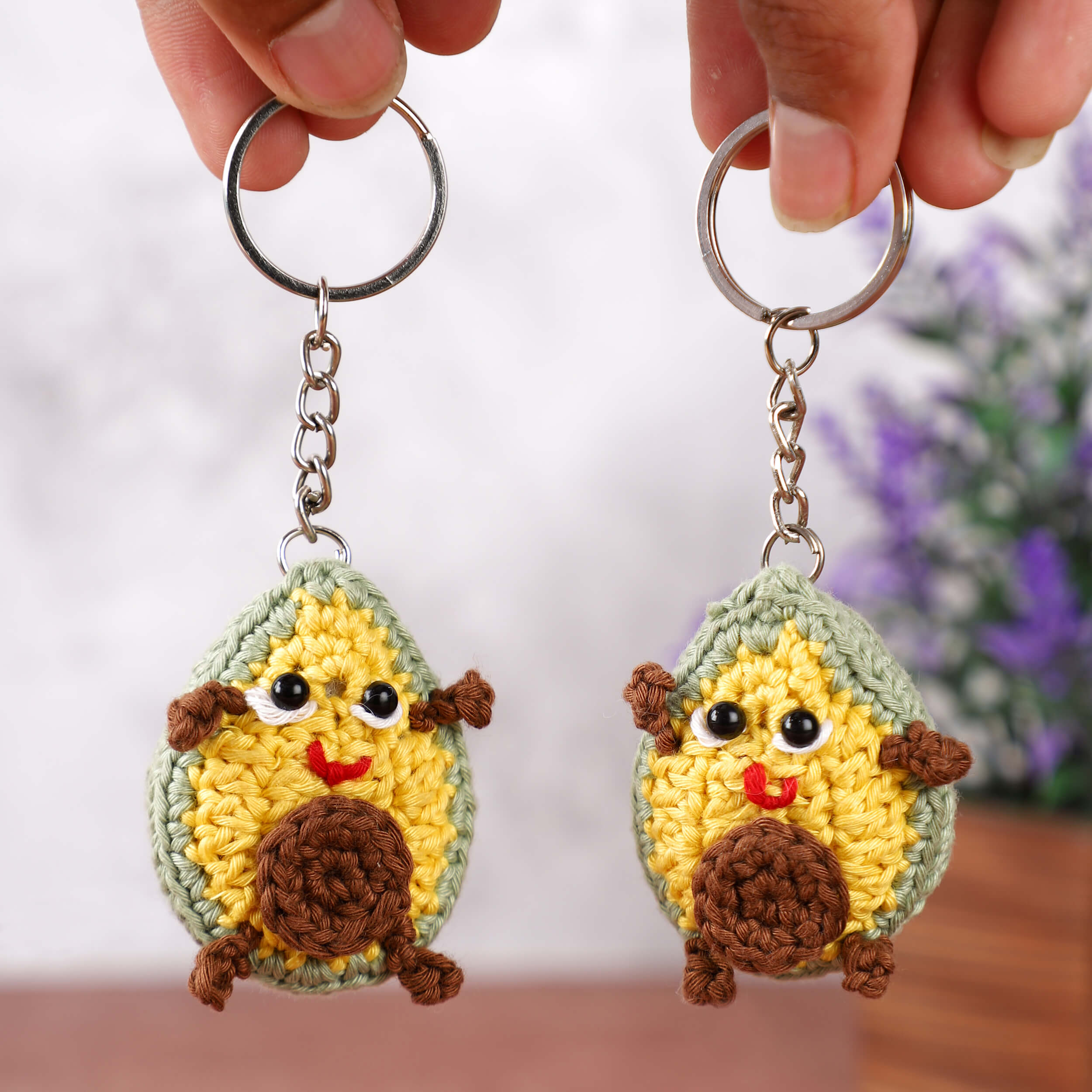 Handmade Crochet Couple Keychains with Magnets