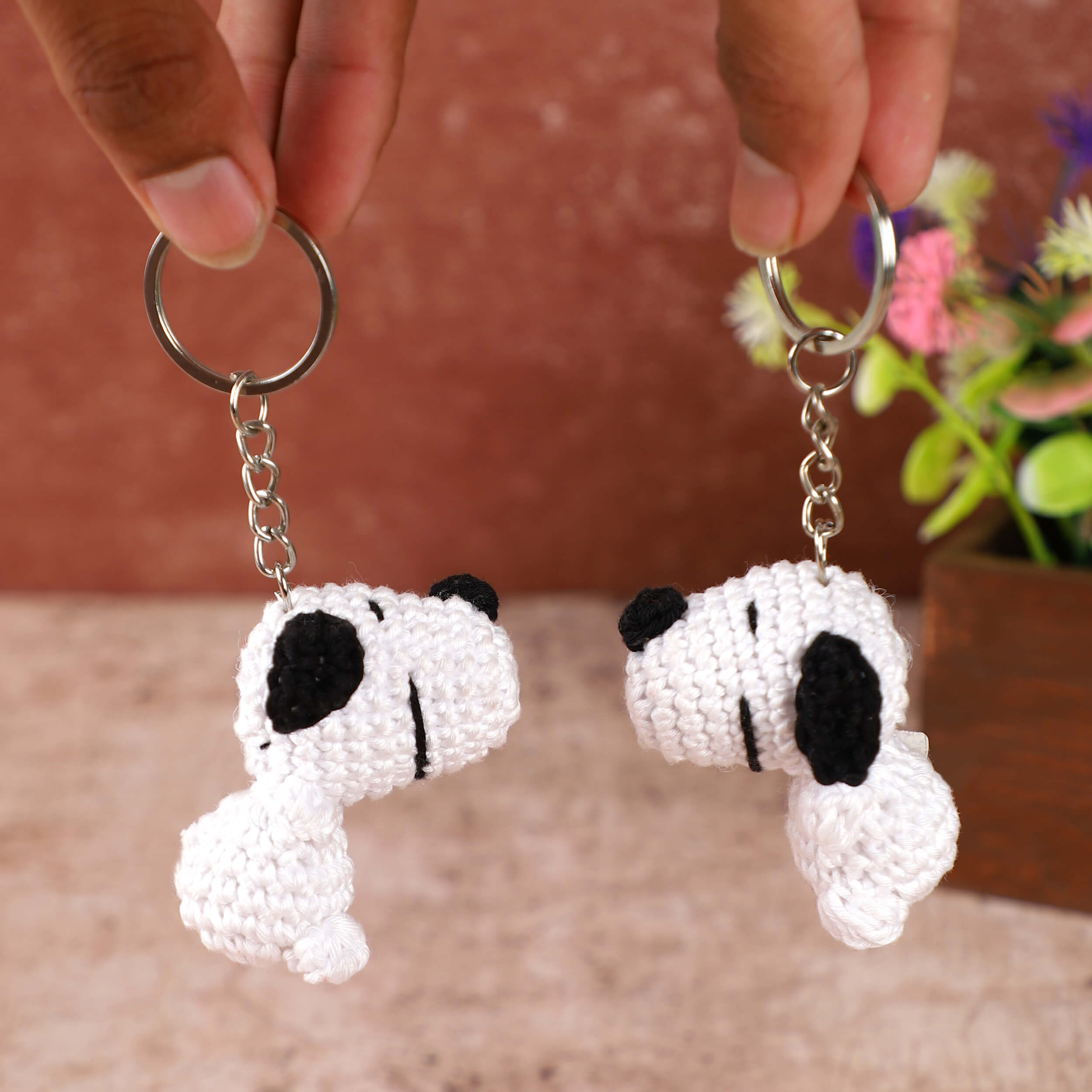 Handmade Crochet Couple Keychains with Magnets