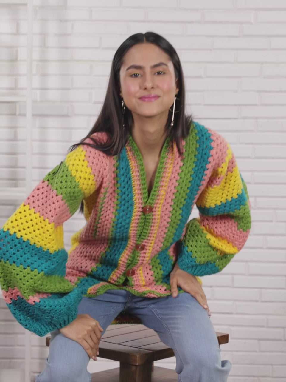 Handmade Granny Square Jacket - 3337