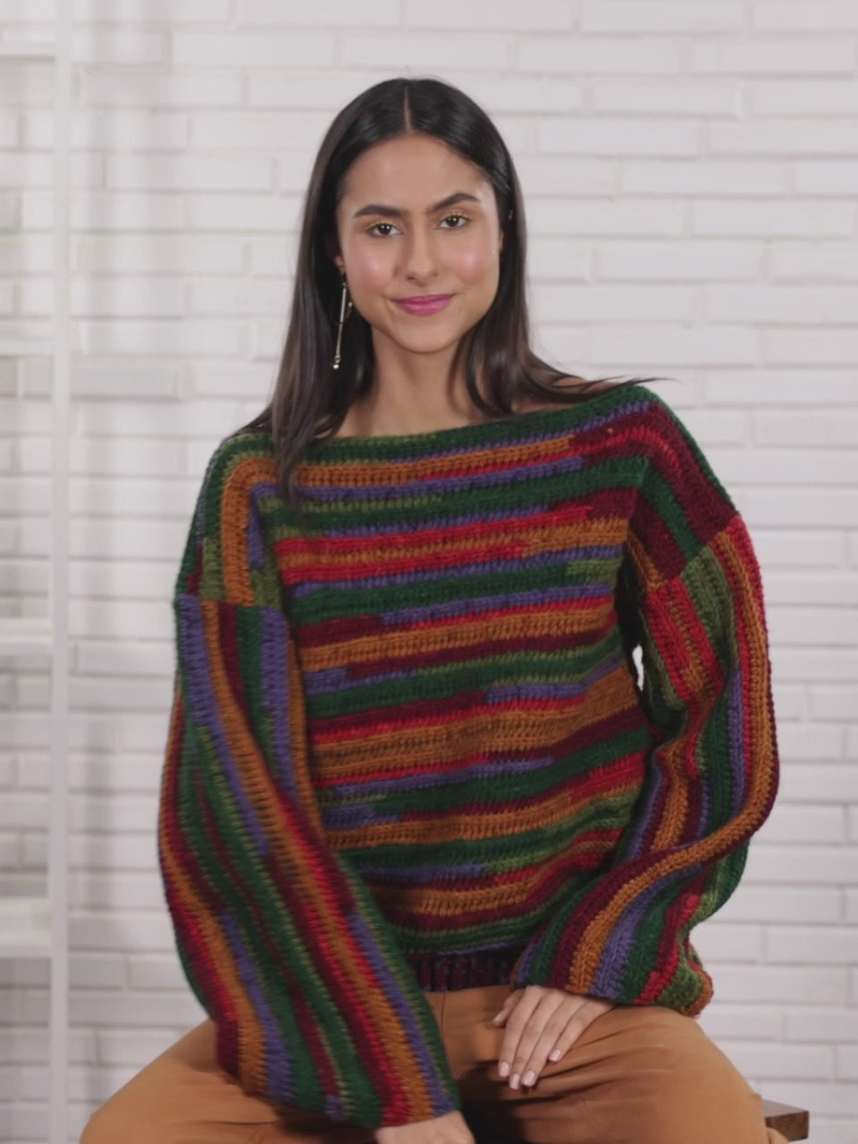 Crochet Self Design Pullover - 3372