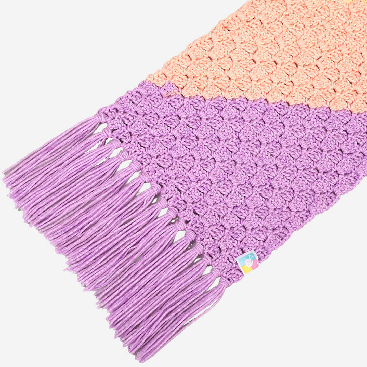 Corner to Corner Pastel Scarf with tassles - 3332