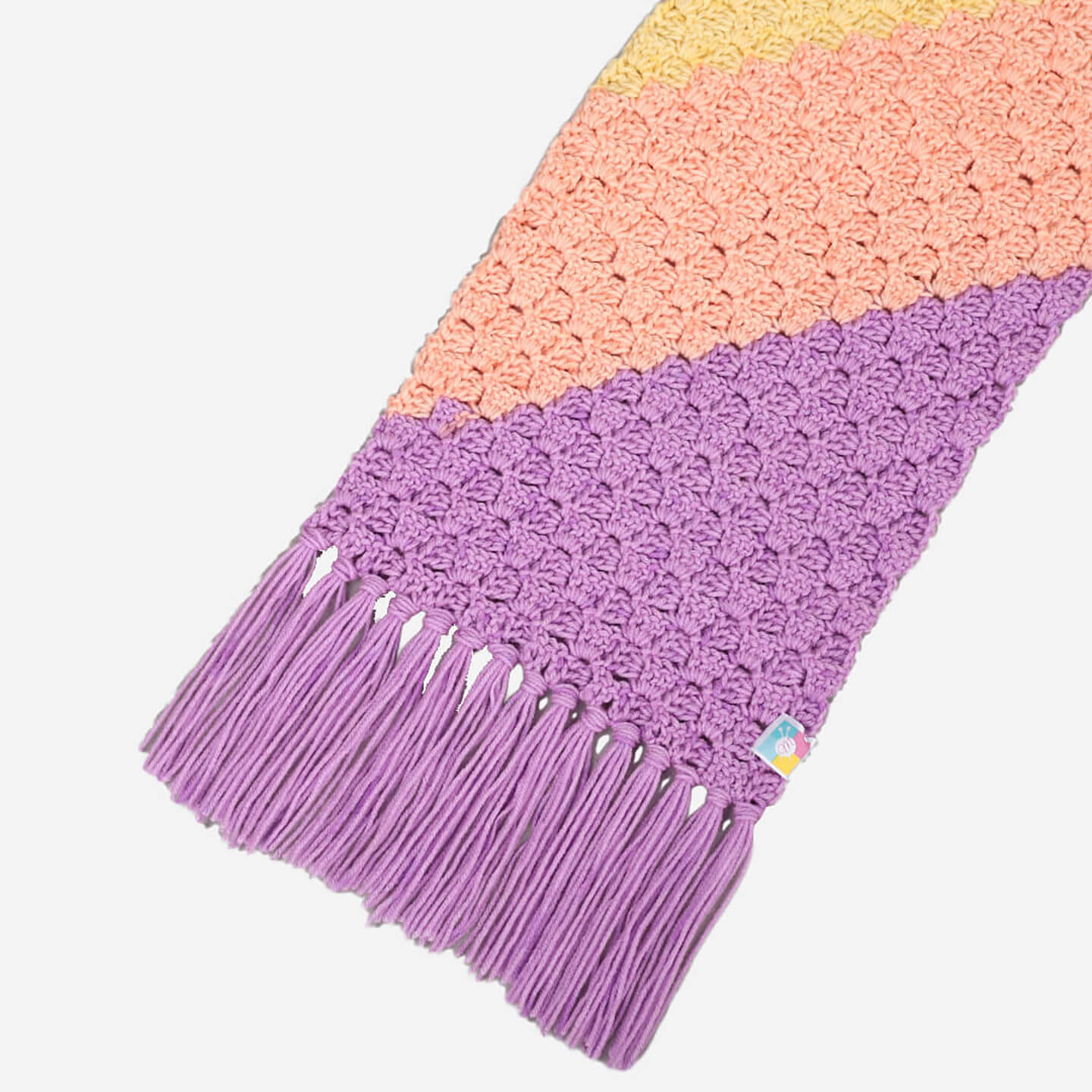 Corner to Corner Pastel Scarf with tassles - 3332
