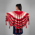 Bold Red Circular Shawl with tassles - 3330