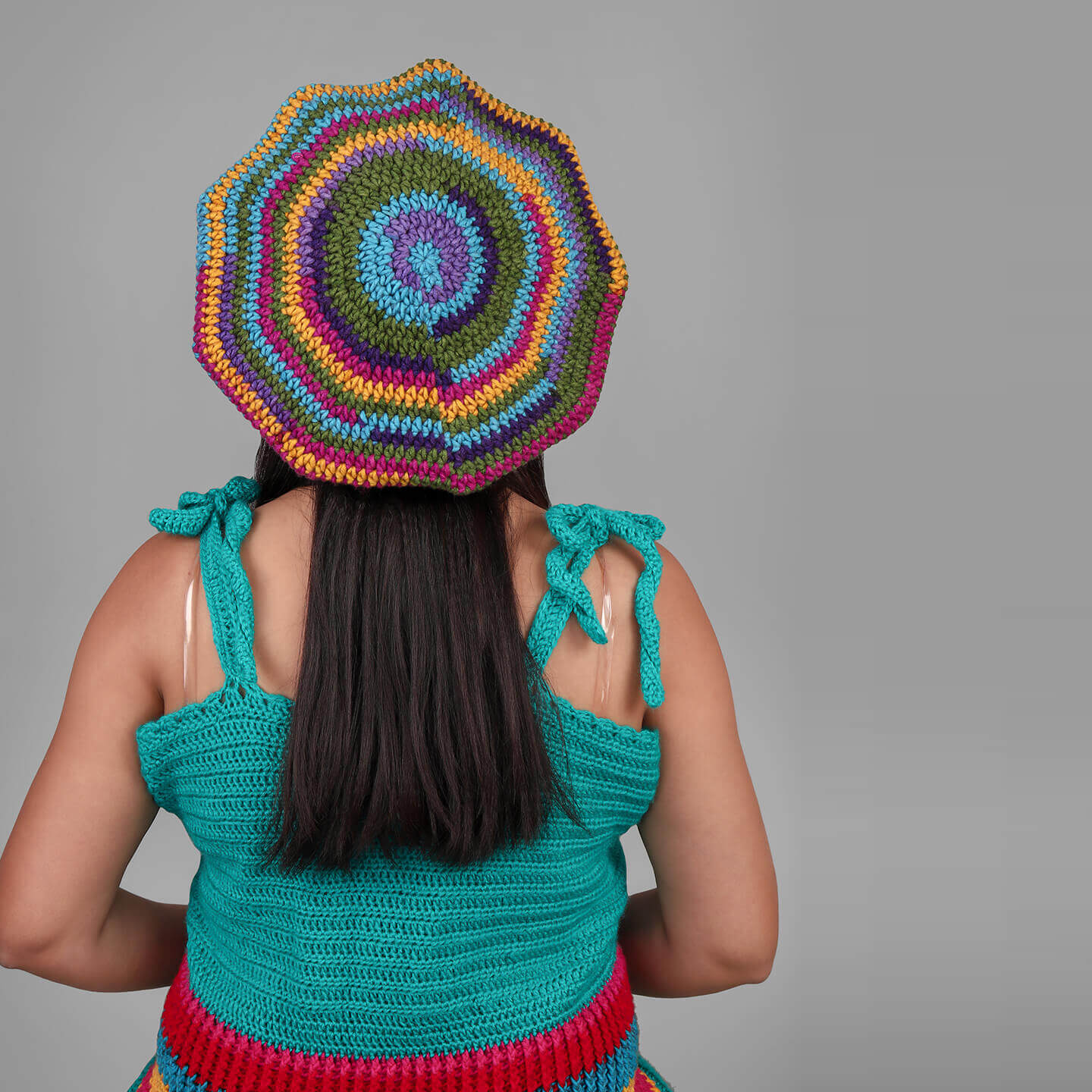 Women Handmade Multi Color Beret - 3334