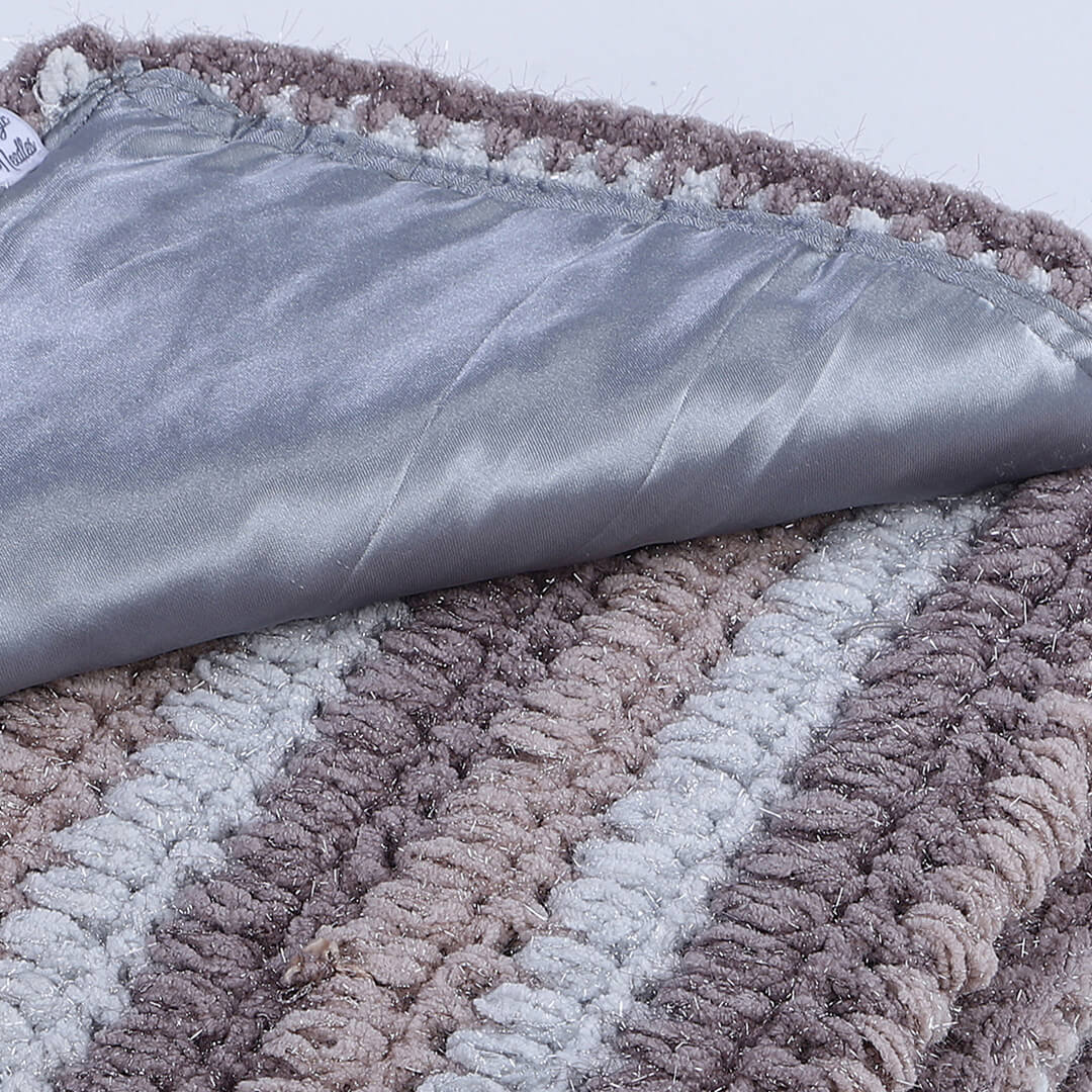 Soft Chenille Striped Baby Blanket - Grey 2612