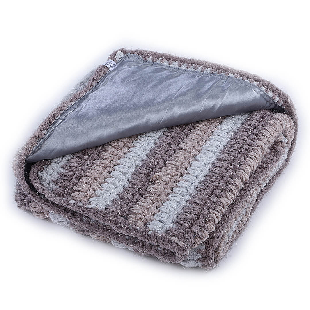 Soft Chenille Striped Baby Blanket - Grey 2612