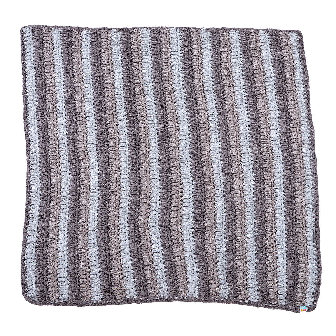 Soft Chenille Striped Baby Blanket - Grey 2612
