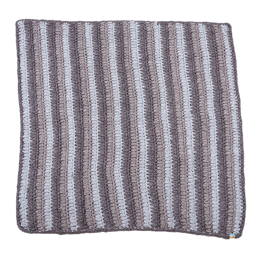 Soft Chenille Striped Baby Blanket - Grey 2612