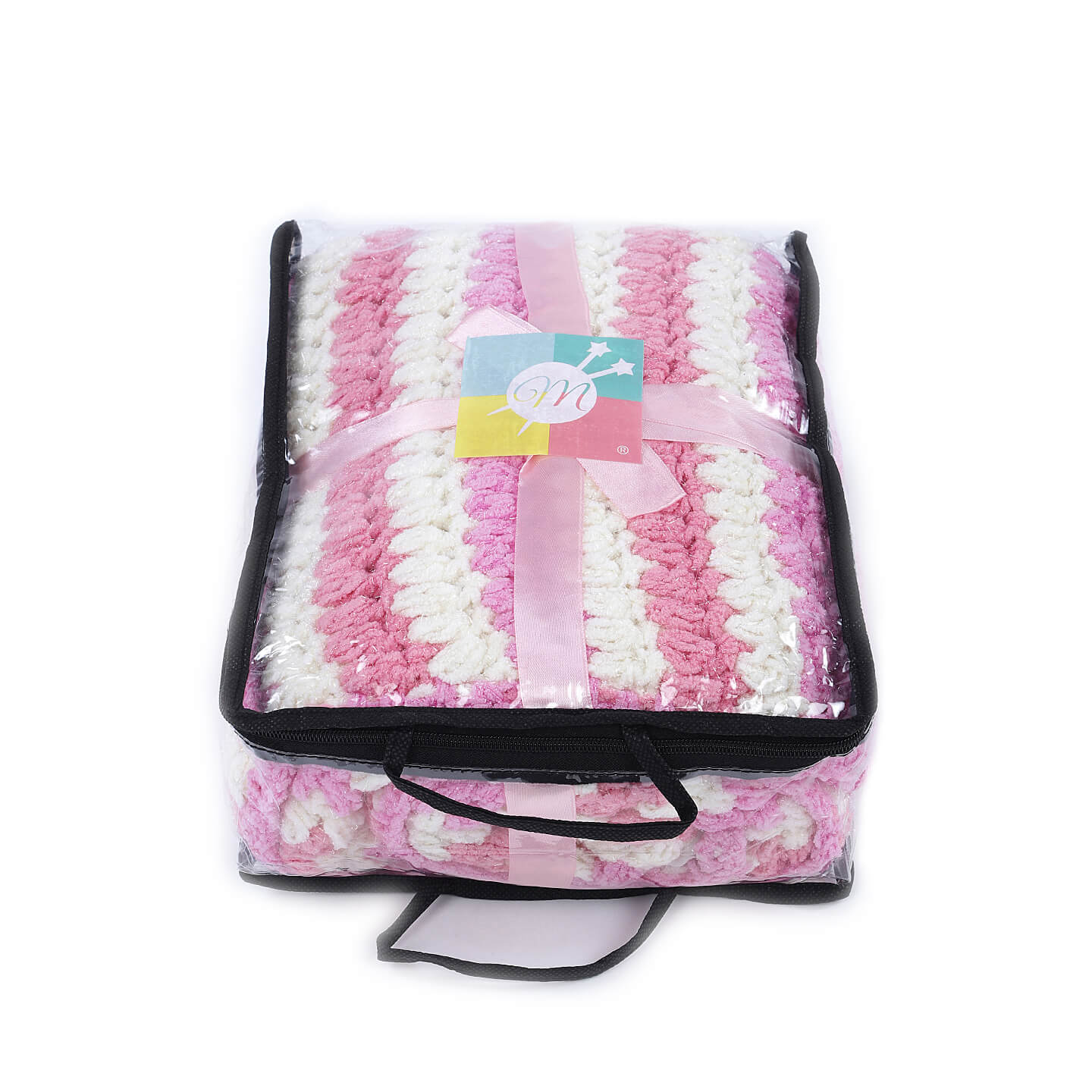 Soft Chenille Striped Baby Blanket - Pink 2614