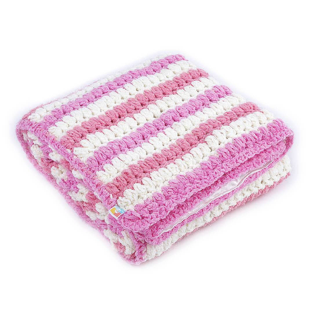 Soft Chenille Striped Baby Blanket - Pink 2614