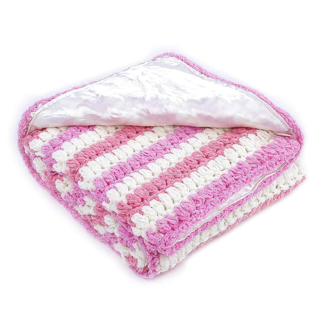 Soft Chenille Striped Baby Blanket - Pink 2614