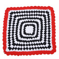 Soft Chenille Blanket - Red, Black, White 2615